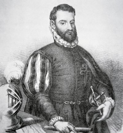 Pedro Menendez de Aviles (litho) af School American