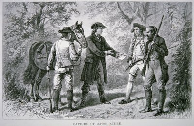 Tilfangetagelsen af major John Andre (litho) af School American