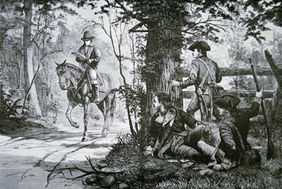 Tilfangetagelsen af major John Andre (litho) af School American