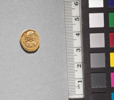 Solidus of Arkadios (forside), 395-408 (guld) (se CVL 499735 for bagside) af School Byzantine