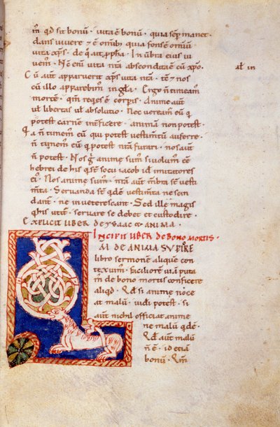 Miniature Gamle Testamente side. 13. århundrede. karolingisk var. Trivulziana bibliotek, Milano. af School Carolingian
