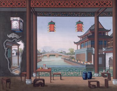 Tilføje. Eller. 2194 Tegning af det indre af en kinesisk embedsmands hus af School Chinese