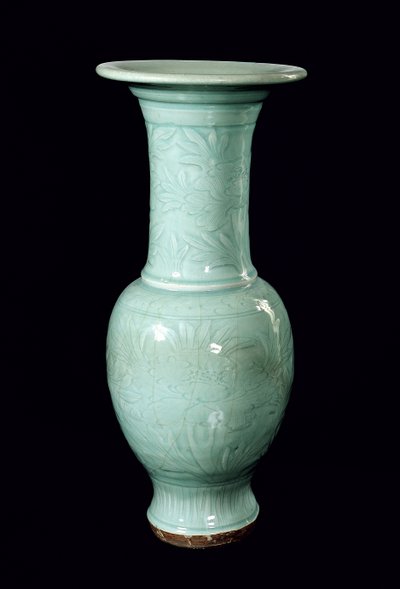 Celadon glaseret vase, Yuan-dynastiet (1260-1368) (keramik) af School Chinese