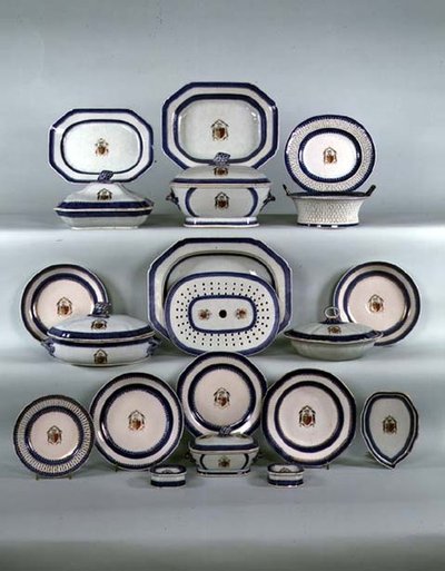 Kinesisk eksportmiddagsservice, ca. 1790 (keramik) af School Chinese