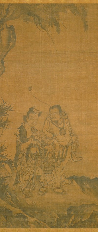 Daoist Immortals (blæk på silke) af School Chinese