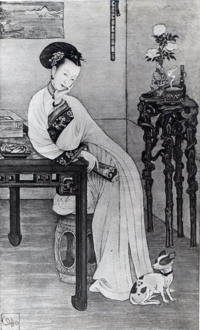 Enkekejserinde Cixi (litho) af School Chinese