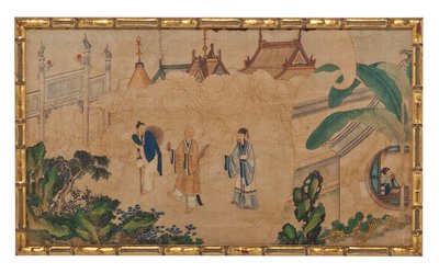 En af 24 scener fra Dream of the Red Chamber af School Chinese