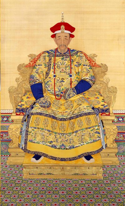 Kangxi-kejseren (1654-1722) af kinesisk mester, første tredjedel af 1700-tallet. - Blæk og farve på klud - Palace Museum, Beijing af School Chinese