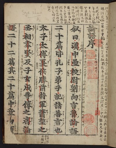 Titelside på Rongo 論語 eller 