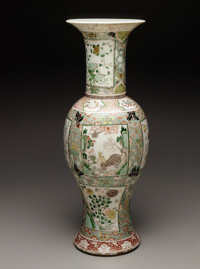 Vase, ca. 1700 (porcelæn og emalje) af School Chinese
