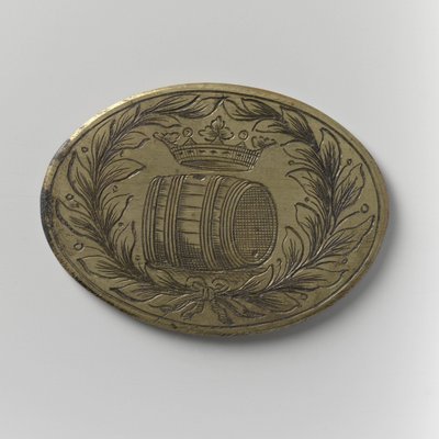 Beer-importørernes Guild of Amsterdam tilstedeværelsestoken, ca. 1700 (messing) af School Dutch