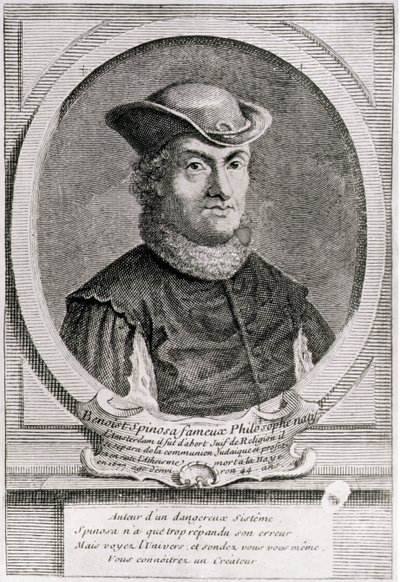 Portræt af Baruch eller Benedict Spinoza (1632-77), hollandsk filosof (kobberstik) af School Dutch