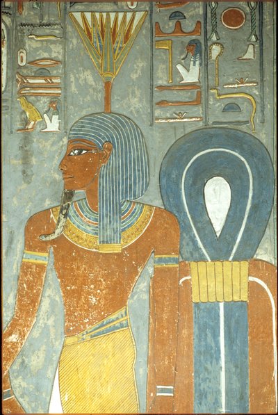 Det gamle Egypten, Maleri, Horemhebs grav, Theben 18. dynasti, Guden Nefertum og Isis