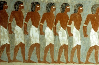 Det gamle Egypten, Vægmaleri, Bundne fanger, Maleri ufuldstændigt, Horemheb-graven af School Egyptian