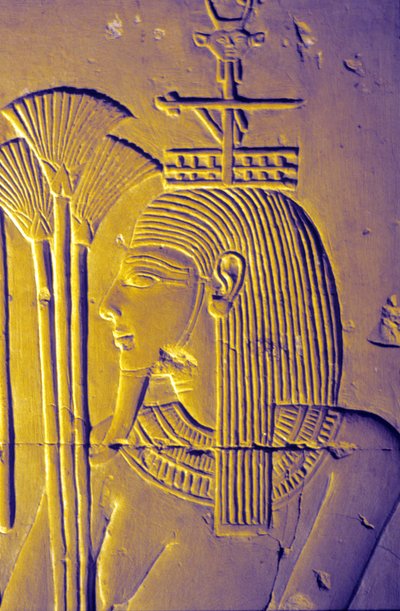 Det gamle Egypten, Vægmaleri/ristning, Nilguden bringer offergaver af lotusblomster, Seti I
