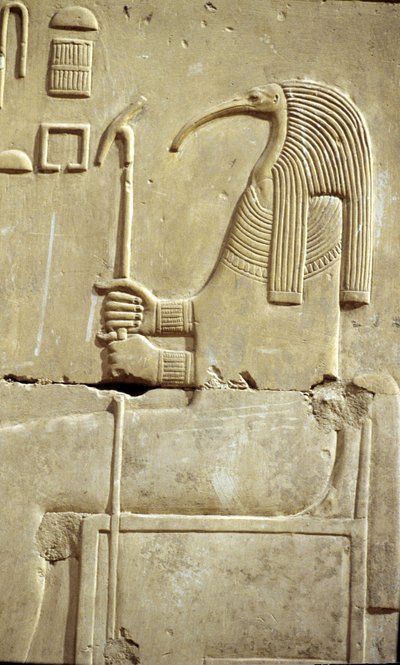 Det gamle Egypten, Vægmaleri/ristning, Guden Thoth, Seti I