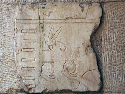 Detalje af et relief, Luxor (sten) af School Egyptian