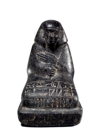 Egyptisk antikvitet: skulptur i gabbro, der repræsenterer højtstående embedsmand Senpou. Mellemriget (2033-1710 f.Kr.) Paris, Louvre-museet af School Egyptian