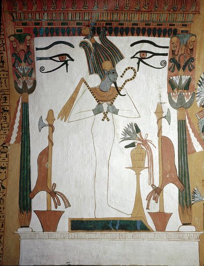 Luxor, Theben: Deir El Medineh, landsby og nekropol for håndværkere. Sennedjems grav: Guden Osiris, symbol på en død mands åndelige genfødsel. af School Egyptian