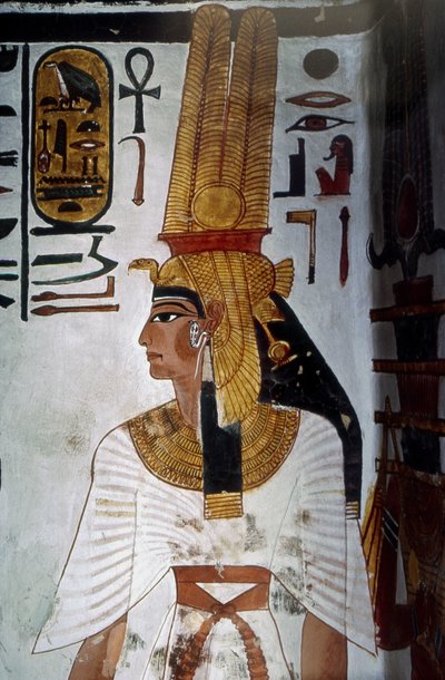 Luxor, Theben: Portræt af Nefertari (RAMSES II). af School Egyptian