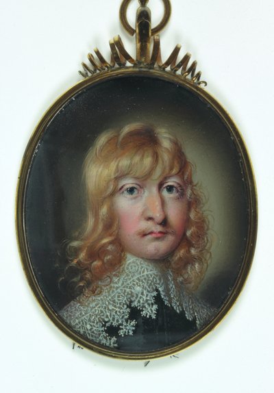 En herre kaldet William Cavendish (akvarel på elfenben) af School English