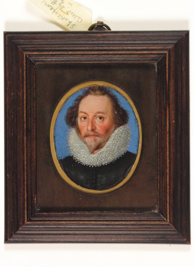 En herre ved navn William Shakespeare (akvarel på vellum) af School English