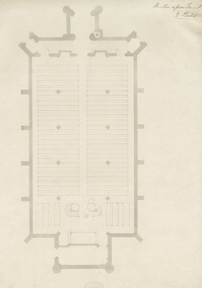 Burton-upon-Trent - Holy Trinity Church: tegning, nd [?1820