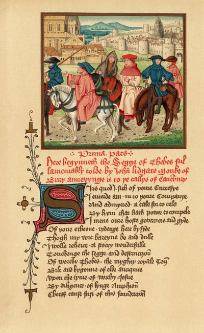 Canterbury Pilgrims, illustration fra Canterbury Tales af Geoffrey Chaucer, fra 
