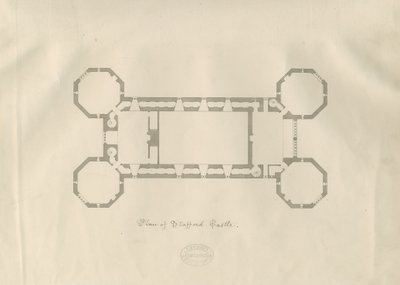 Castle Church - Stafford Castle: pen og vask tegning, nd [1800-tallet] (tegning) af School English