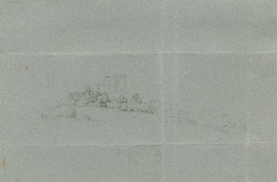 Castle Church - Stafford Castle: blyantstegning, nd [?1800-tallet] (tegning) af School English