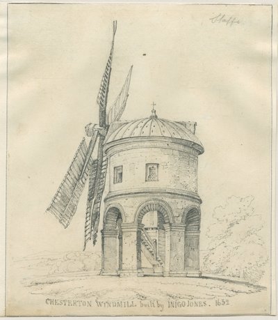 Chesterton - Windmill: blyantstegning, og [?17. århundrede] (tegning) af School English