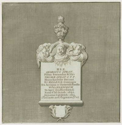 Colwich - Mural Monument til George Brisling: gravering, og [?19. århundrede]. (Print) af School English