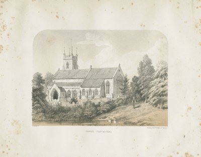 Colwich Church: tonet litografi af School English