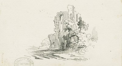 Croxden Abbey: pen- og blæktegning, nd [?19th cent] (tegning) af School English