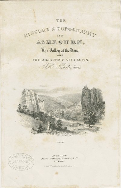 Dovedale - landskab: litografi (vignetter) og [? 1800-tallet] (tryk) af School English