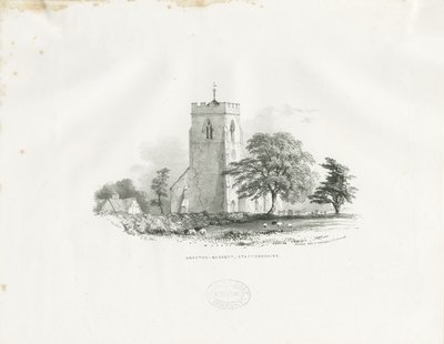Drayton Bassett Church: litografi (vignetteret), nd [c 1825-30] (tryk) af School English
