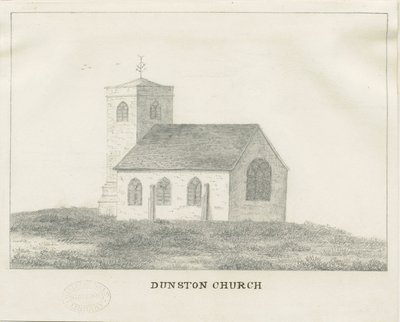 Dunston Church: blyantstegning, nd [?1800-tallet] (tegning) af School English