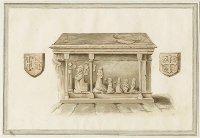 Eccleshall Church: Biskop Benthams grav: vandfarvemaleri, nd [?19. årh.] (maleri) af School English