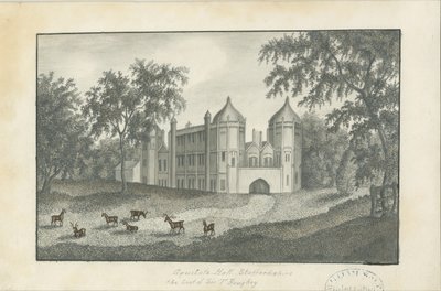 Forton - Aqualate Hall: blyantstegning, nd [1800-tallet] (tegning) af School English