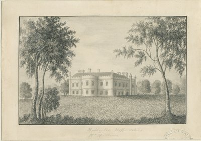 Hatherton Hall: blyantstegning, nd [c 1860] (tegning) af School English