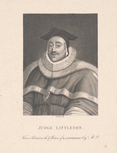 Dommer Littleton, graveret af C. M. Dien (gravering) af School English