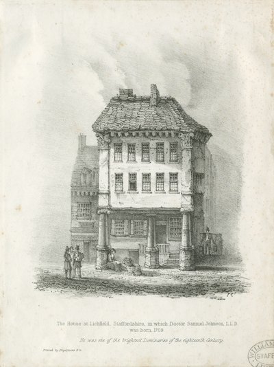 Lichfield - Dr. Johnsons fødested: litografi, nd [19. århundrede] (tryk) af School English