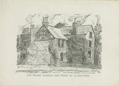 Lichfield - Friary Schools: streggravering af School English