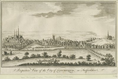 Lichfield - South West View: stik, nd [1771] (tryk) af School English