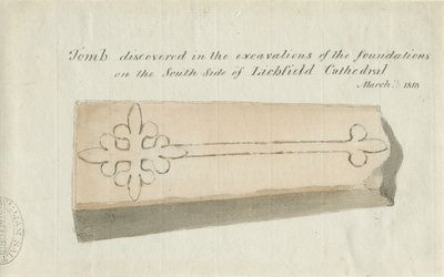Lichfield Cathedral - Tomb: sepia-tegning, [1813] (tegning) af School English