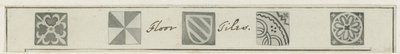 Mavesyn Ridware - Gulvfliser i Mavesyn Mortuary Chapel: sepia tegning, nd [?sent 18. århundrede] (tegning) af School English