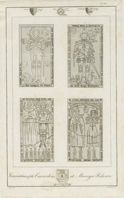 Mavesyn Ridware - Gravestones of the Carwardens: gravering, nd [slut 18. århundrede] (tryk) af School English