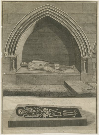 Mavesyn Ridware - Tomb of Hugo Mavesyn: engraving, nd [?18th cent] (print) af School English