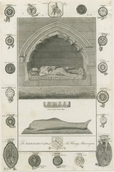 Mavesyn Ridware - Tomb of Sir Henry Mavesyn: engraving af School English