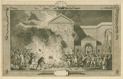 Newgate Prison and the Gordon Riots (ætsning) af School English